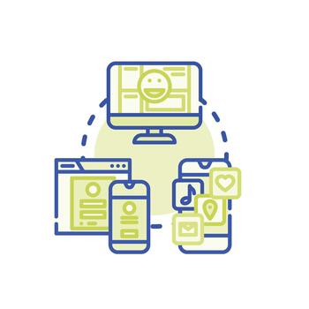 Mobile friendly. web looks design developing responsive application vector