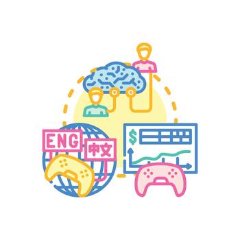 User contributing to open source software development. project diversity vector