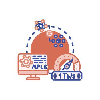 Internet protocol version concept with blockchain integration vector
