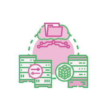 sistemático datos paquete múltiple. archivar proceso y nube almacenamiento concepto vector