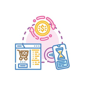 Web. based payment clean processing system concept icon vector