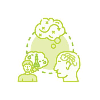 Clear. headed thinking process multistyle finding solution idea vector