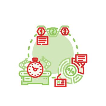 simplified Team workflow optimizing. process concept vector