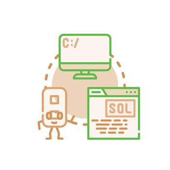 Creating multipack script code for software. development process vector
