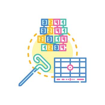Fixed size chunking styles data processing structure concept. vector