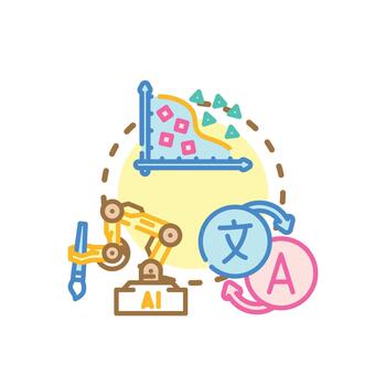 generativo. paquete neural codificador automático Procesando datos ilustración vector