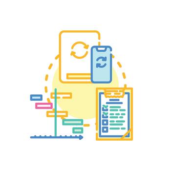 Task. orchestration system managing cloud computing process range and data flow vector