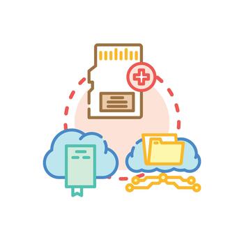 digital rango archivo. almacenamiento sistemas y nube informática concepto vector