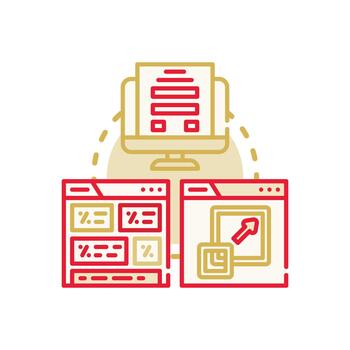 Creating website design and development process vector