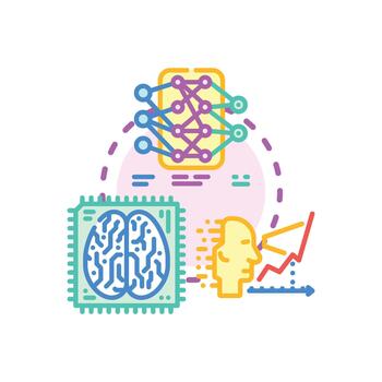 Machine intelligence processing big data concept vector