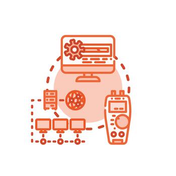 Resolving malfunction computer system error debugging process. designs vector