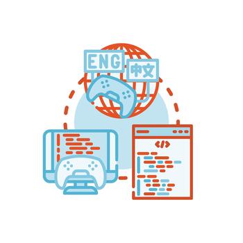 Developer using programming languages for pack. software engineering vector