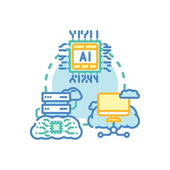 Cloud solutions concepts optimizing data processing and collaboration outcomes. vector