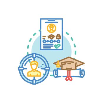 Job shadowing program. multistyle learning process concept vector