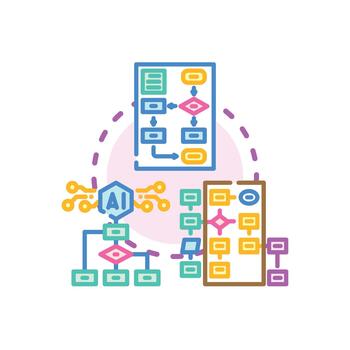 Complex information flow. processing big designs data information analytics vector