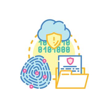 Client range data. security authentication virtual concept vector