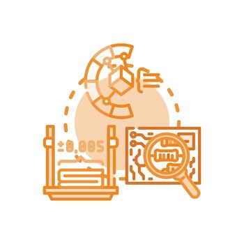 3d. modeling processing and data analysis concept simplified vector