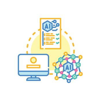 Computing system elements. mix developing future technology systems vector