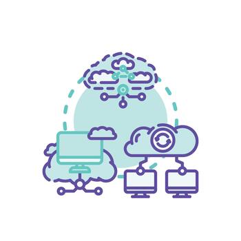 Next multistyle generation. cloud computing benefits development vector