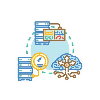 Data center. compute load managing cloud computing infrastructure range vector