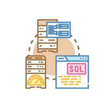 base de datos cubo variaciones. conectando datos almacenamiento y nube informática vector