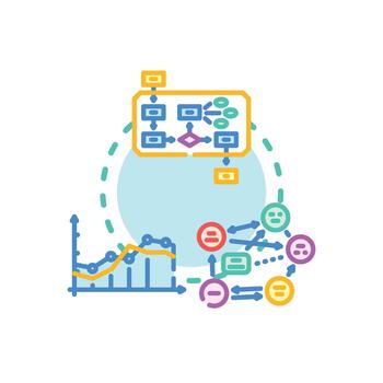 Big data integration platform developing. digital variations technology vector