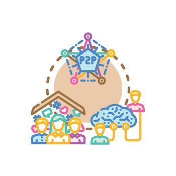 Community driven open source artwork development modern. process concept vector