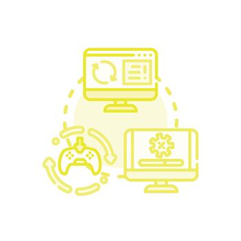 modern Updating software operating system. data syncing process vector