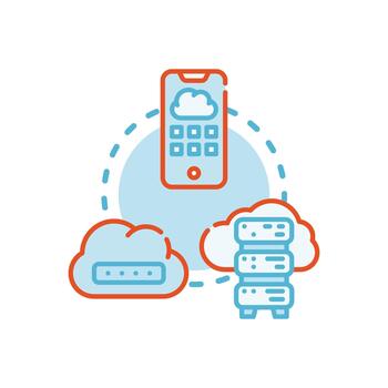 Saas sample minimal storage library. cloud computing concept vector
