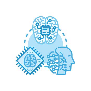 Artificial intelligence brain activating thought processing concept vector