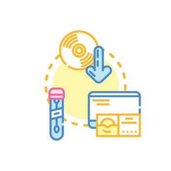 Compilation disk compiling various digital data files vector