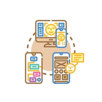 Intuitive simplified app interface user experience. process vector