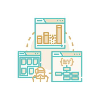 Website content management system. forms design development process vector