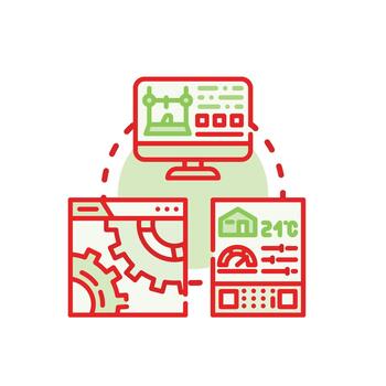 Control settings window managing interface options vector