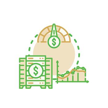 Analyzing financial data using spreadsheet analytics software vector