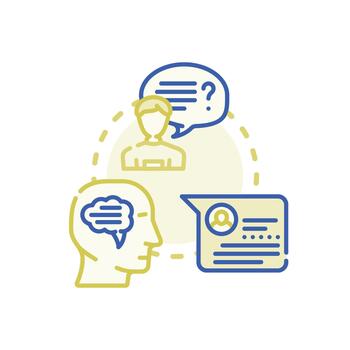 Client set feedback loop process improvement concept. vector