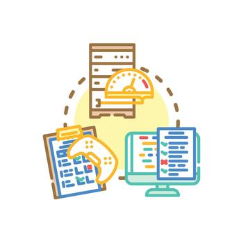 Software application performance testing process optimizing speed vector