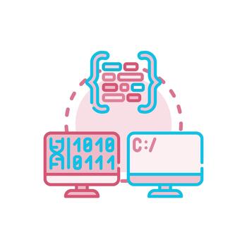 programación codificación digital desarrollo software Ingenieria concepto vector