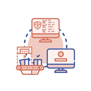 Software. defect management system pack icon analyzing code errors vector