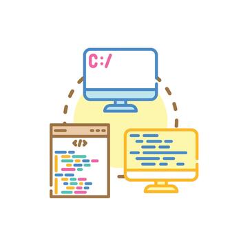 paquete múltiple programadores codificación desarrollando software aplicaciones y sistemas vector