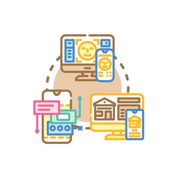 Web application interface development and user experience vector