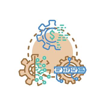 Digital transformation program concept implementing modern technology vector