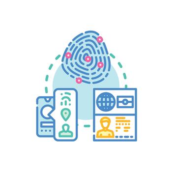 Codeless authentication using biometric identity verification technology vector