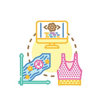 Reusable code patterns creating efficient software development vector