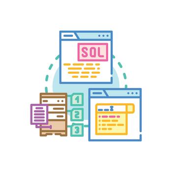 Sql clean editing. tool managing database information coding vector