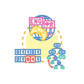 First generation programming language concept vector