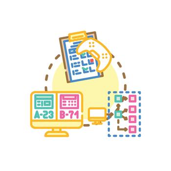 Application logic connecting. multi forms platform digital devices vector