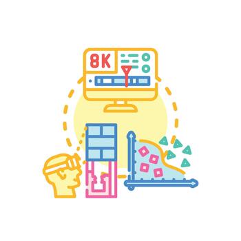 Data representation concept,. visualization, and types creative process developing vector
