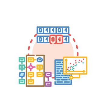 Diagram driven code clean generation developing software. technology vector