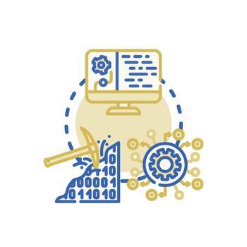 Established data multipack flow process analyzing. information management vector